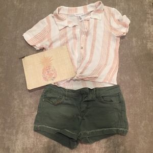 RSQ jeans shorts, Full Tilt crepe top